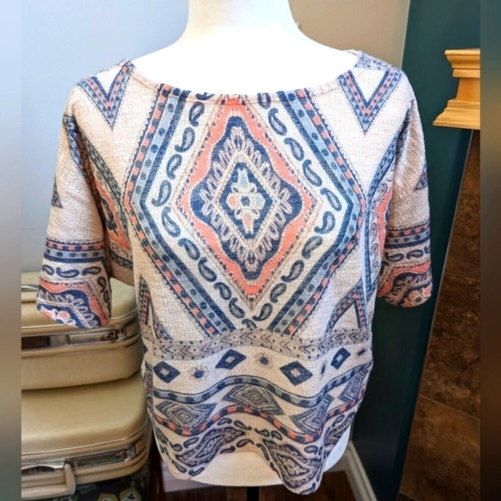 Vintage Y2K Sweater kalidscope Kimono Sleeve geometric size M - US - Picture 3 of 8